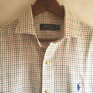 Polo Ralph Lauren Men's Small Plaid Oxford Long Sleeve Button Front
